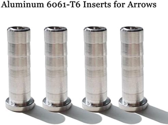 Universal Aluminum Arrow Inserts for Compound & Recurve Bows - 12 Pcs Set