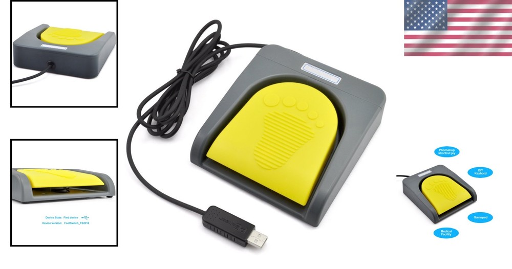 HID USB Foot Switch Pedal - One Key Customizable Action for Efficient Workflows