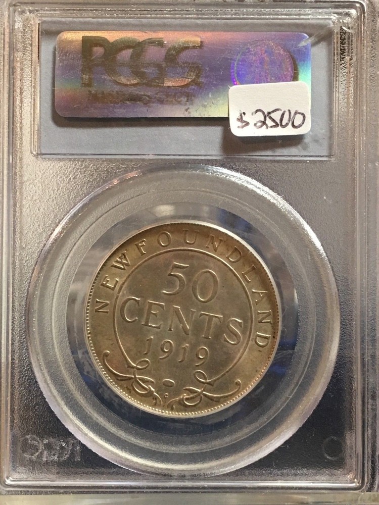 1919C Newfoundland, ¢50 Cent, PCGS Graded, **MS-64**