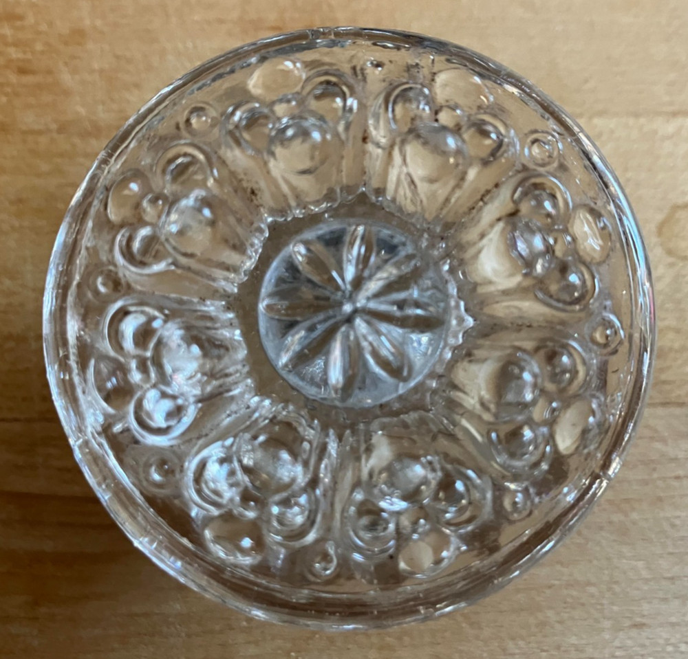Vintage Pressed Glass Knob - Large, 2" Diameter
