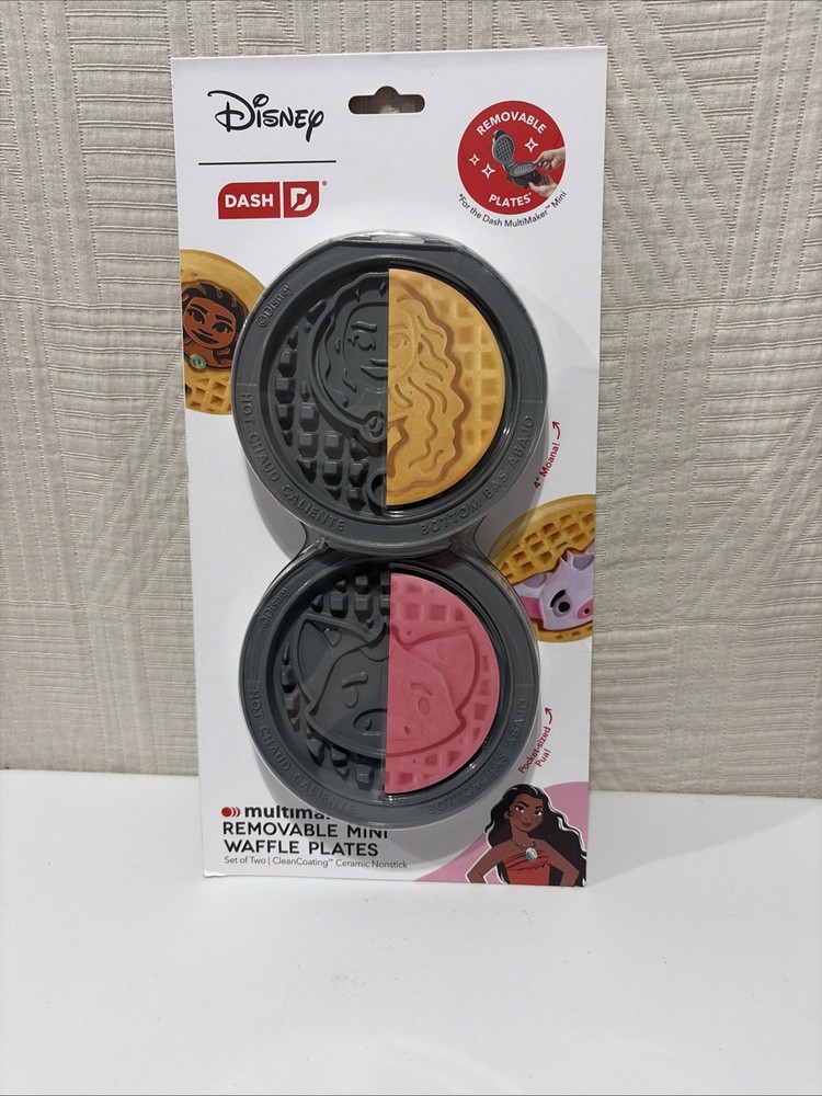 DASH Disney Moana & Pua MultiMaker Removable Mini Waffle Plates Ceramic Nonstick
