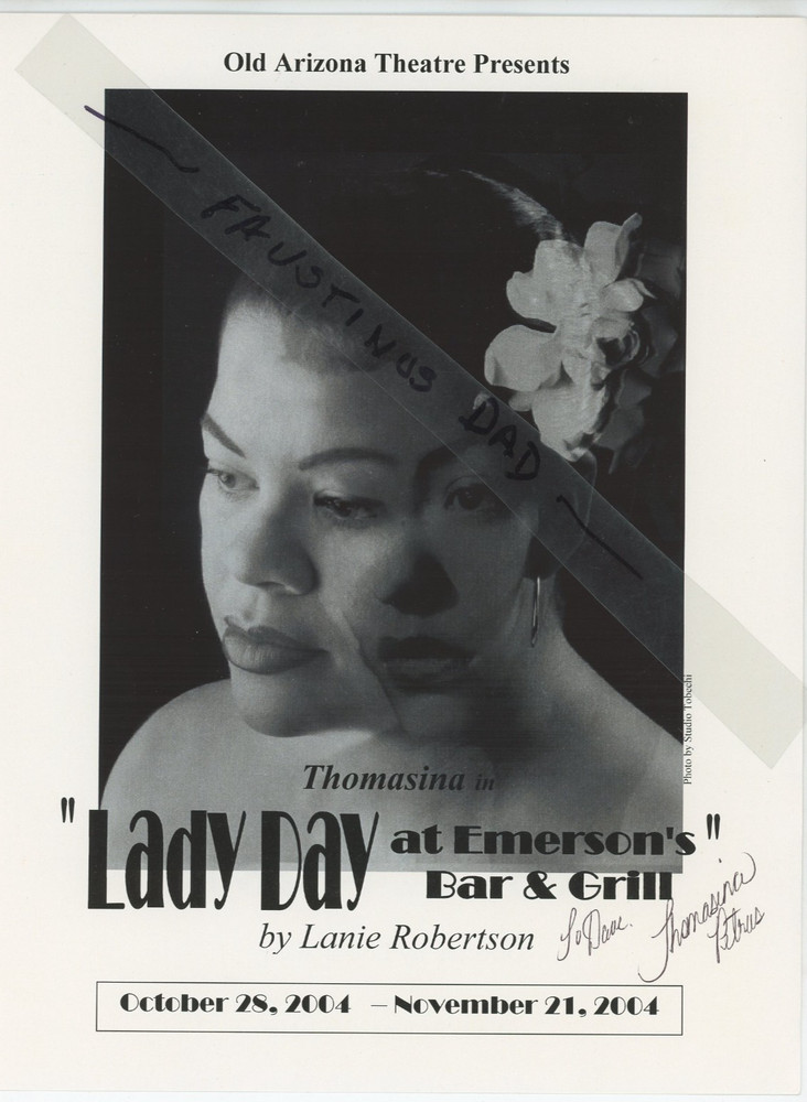Autographed 8x10 Play Flyer Singer & Actress Thomasina Petrus