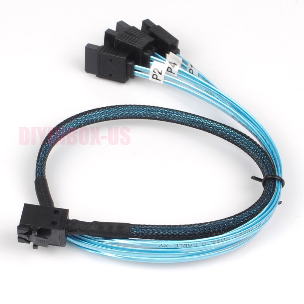 Internal Mini SAS HD SFF-8643 Host to 4 SATA 7pin Target Hard Disk Data Cable
