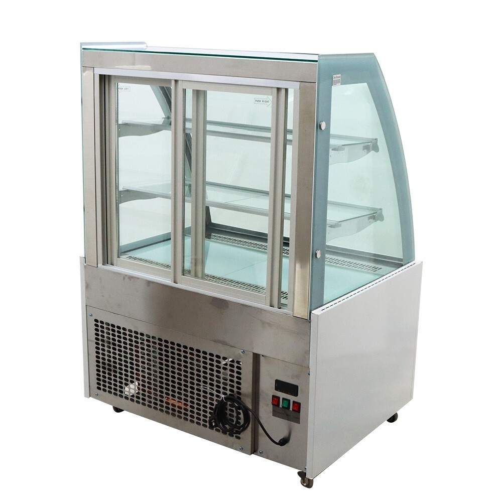 220V Floor 3 Layers Refrigerated Cake Display Cabinet Bakery Showcase