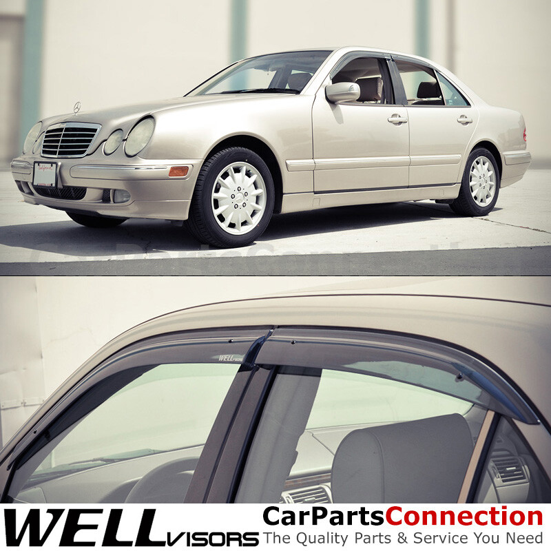 WellVisors Window Visors 96-02 MB E-Class W210 Sedan Sun Visors Deflectors