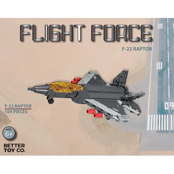 F-22 RAPTOR FIGHTER JET BUILDING BRICK KIT (109 PCS)