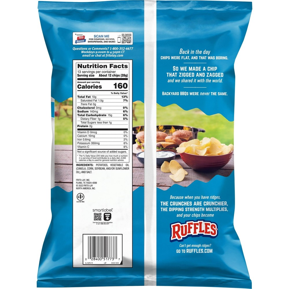 🥔🔥 Ruffles Party Size Chips Variety Pack – 4 Bags Bundle 🔥🥔
