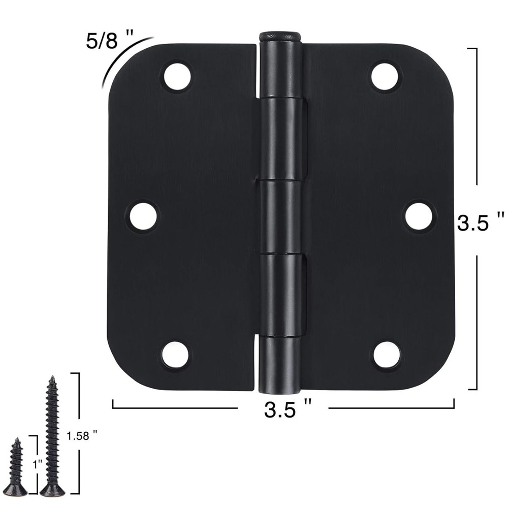 TDCHINGES 30 Pack Rounded Matte Black 30 Pack-no squeak, Black-Rounded