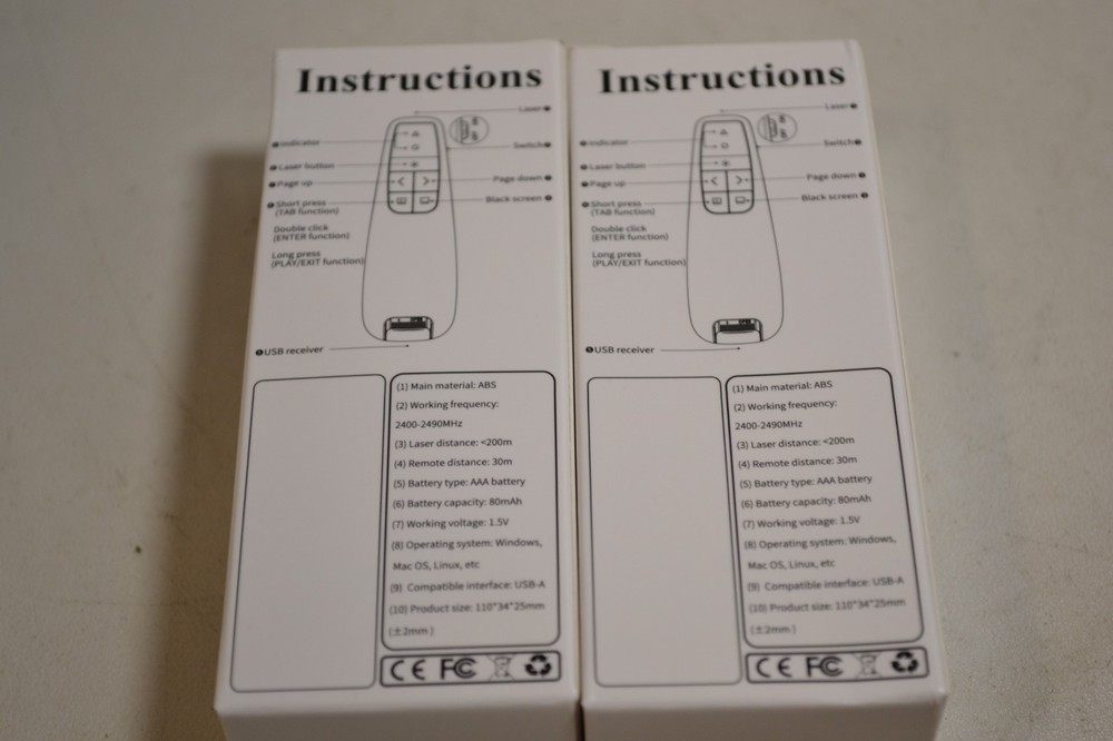2 Pack Presentation Clicker - Remote Control