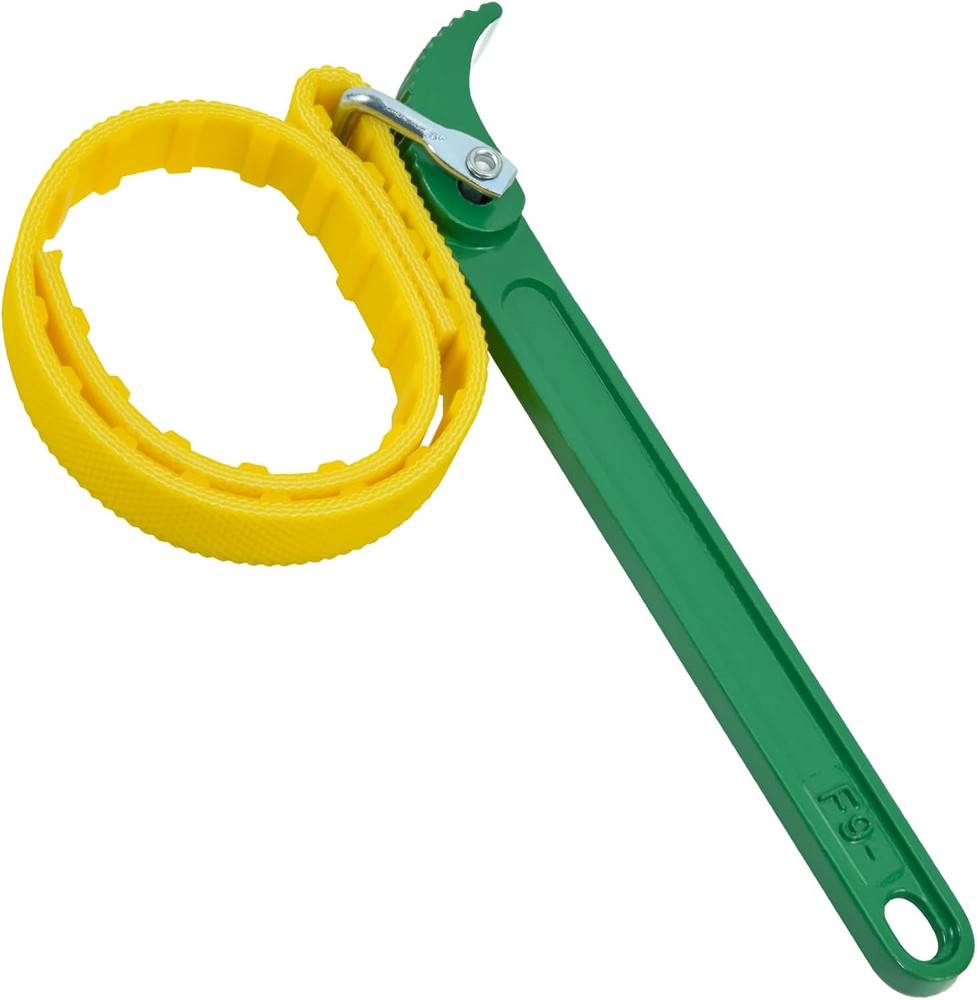 Adjustable Strap Wrench, 9’ Handle, Rubber Strap Pipe Wrench, Oil Filter Wren...