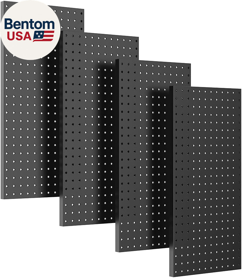 4 Pcs Metal Pegboard Wall Panels, Peg Boards for Garage Tool Storage