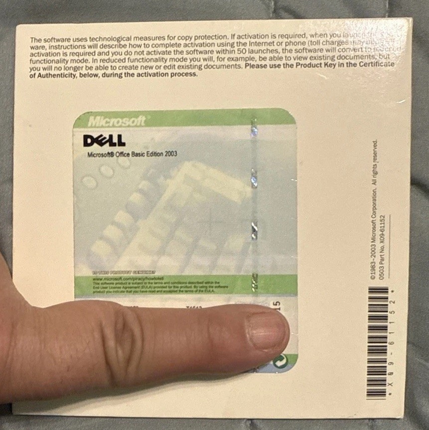 Unused NEW Microsoft Office Basic Edition 2003 CD with Activation Code