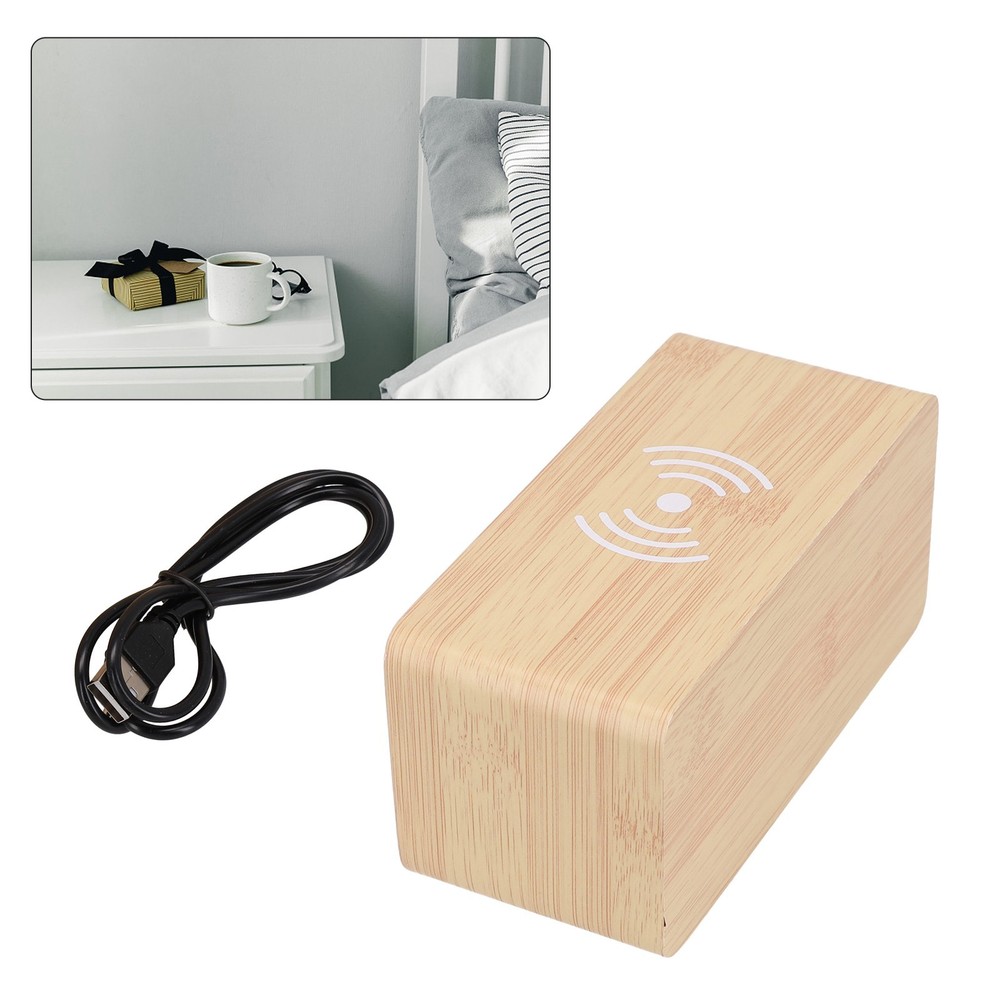 Clock Home D??cor Office Decor Temp Wireless Charging 12/24 Hour Switch