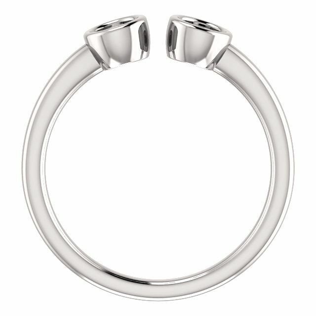 Sterling Silver Round Cut Solitaire Ring Setting - Modern Semi-Circle Style Ring