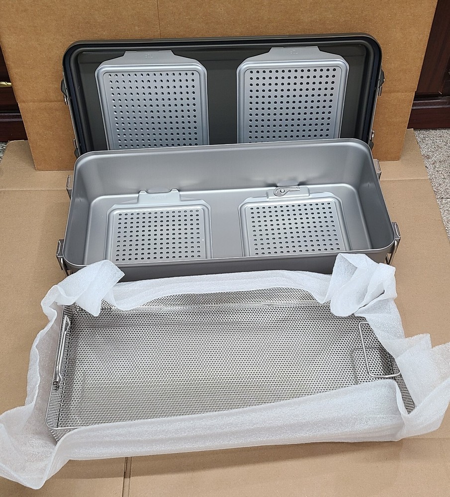 New V Mueller Genesis CD7-5B, 25.2x12.4x5 Solid Sterilization Container + Basket