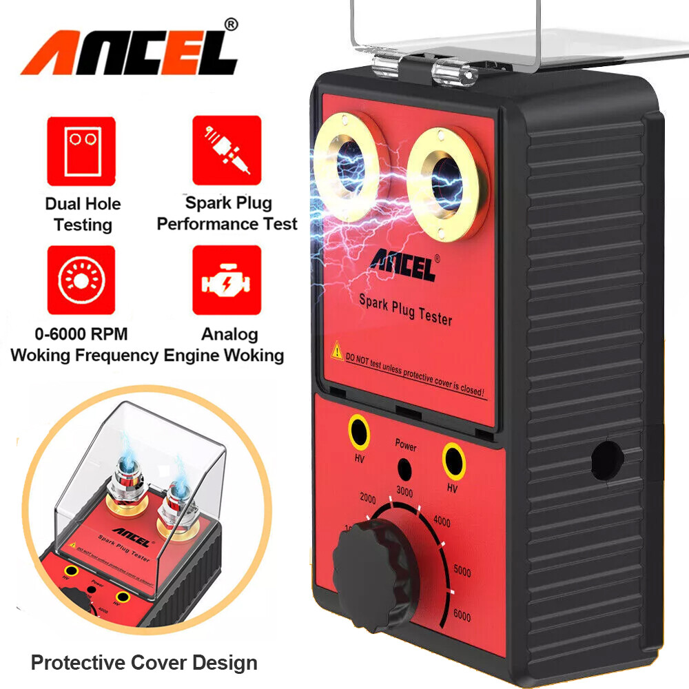 12V Spark Plug Tester Dual Hole Diagnostic Tool Gasoline Car Ignition Analyzer