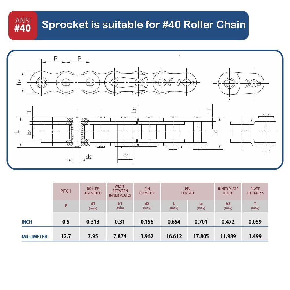 Roller Chain Sprocket B Type 1" Bore Rust Prevention Hardened 36 Tooth