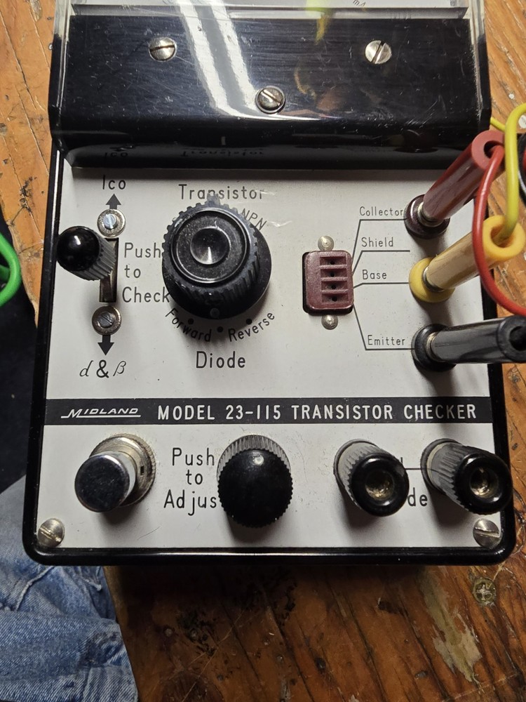 MIDLAND TRANSISTOR CHECKER, MODEL 23-115, ELECTRONICS, VERY GOOD CONDITION