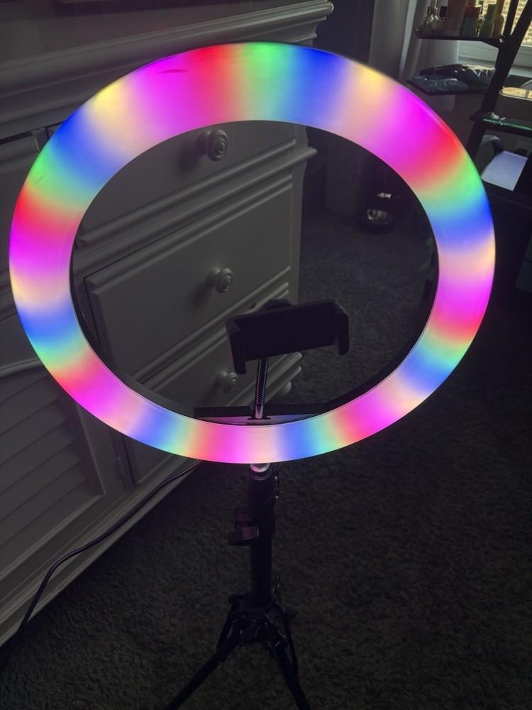 RGB Ring Light Stand with Remote Control and Phone Holder
