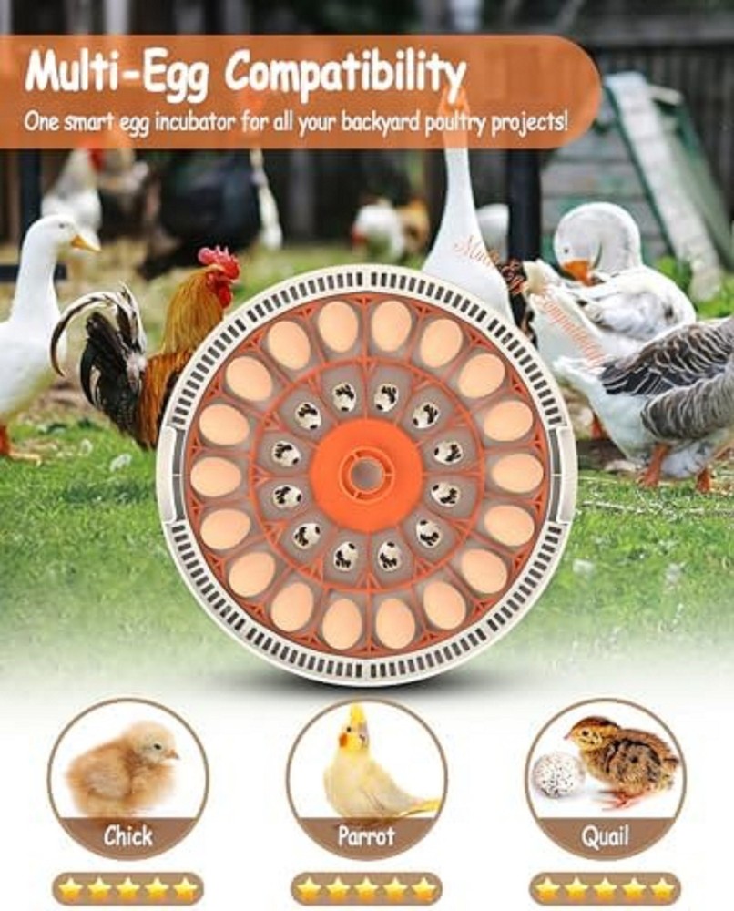 30 Incubators for Hatching Eggs, Egg Incubator with Automatic Egg Turning and Hu