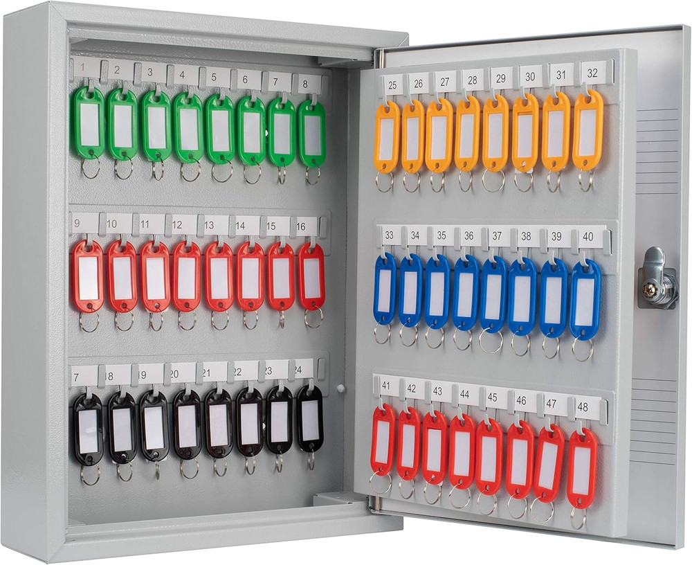 75 Position Key Lock Box – Hook-Style Cabinet with Numbered Hooks, Key Tags, Log