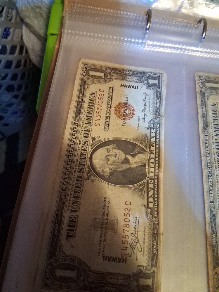1935-A Series Hawaii Silver Certificate Dollar Overprint Invasion Note