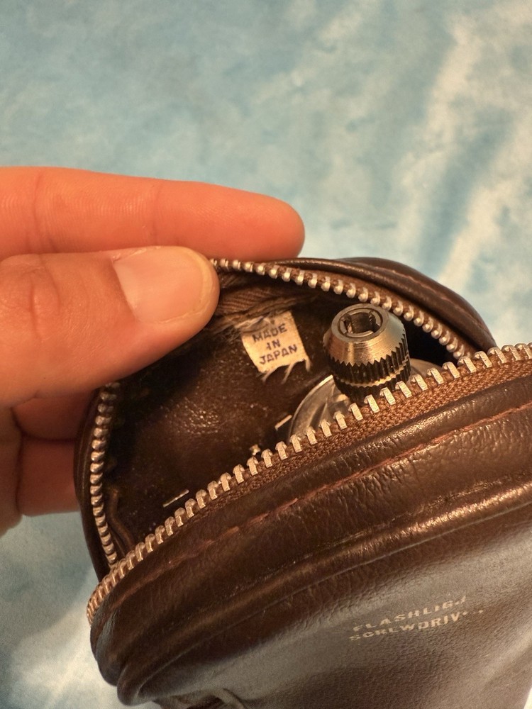 Vintage Flashlight Screwdriver Combination Screwdriver Bits & Case Sunrise Japan