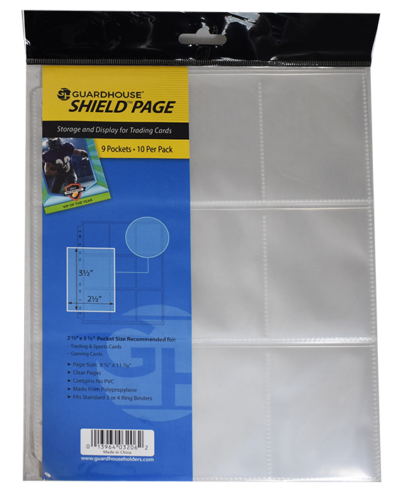 Guardhouse Shield 9 Pocket Archival (10 pack) Polypropylene Pages