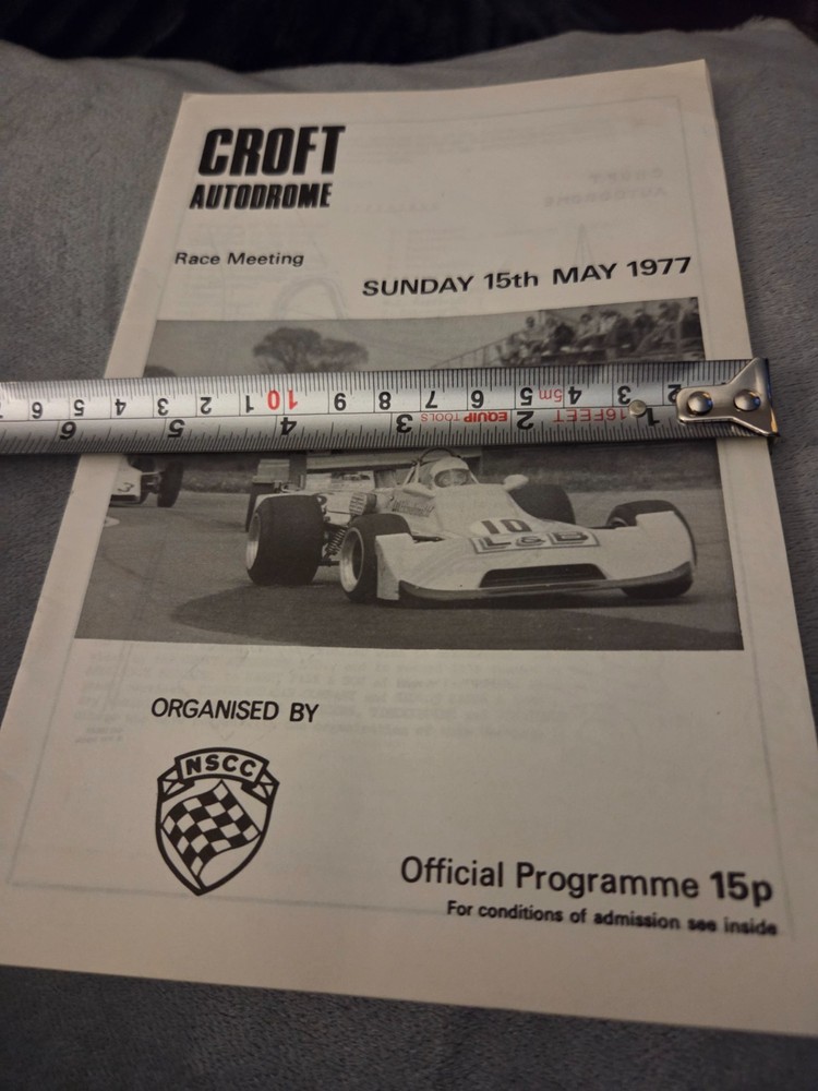 Official programme Croft Autodrome Race Meeting 15th May 1977
