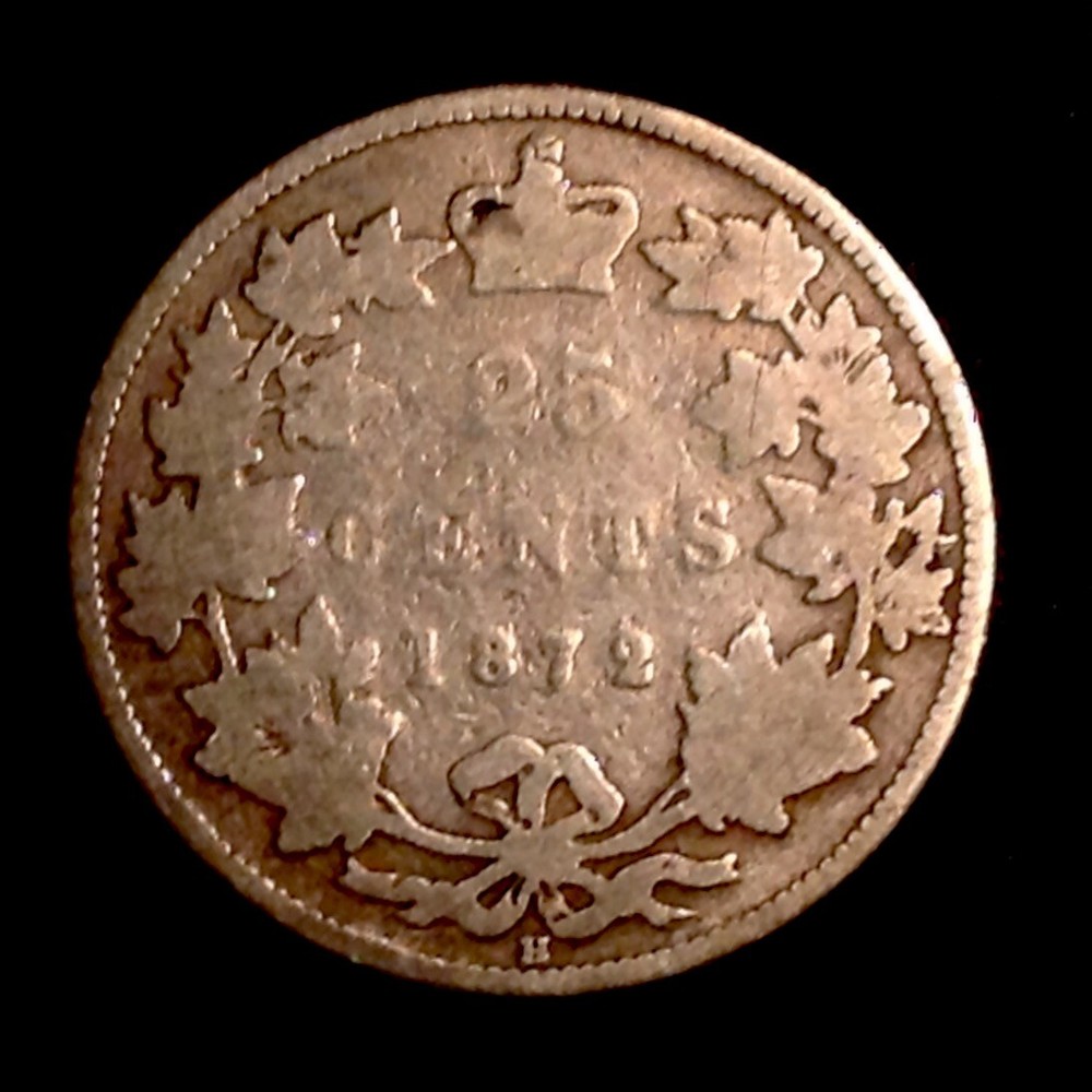 1872 H  Canada VIctoria 25 CENTS