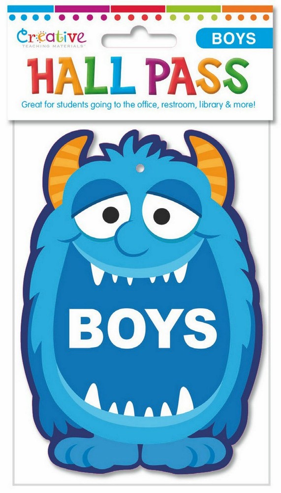 NEW Boy's Monster Shaped Hall Pass Classroom Teaching Elementary School Learning