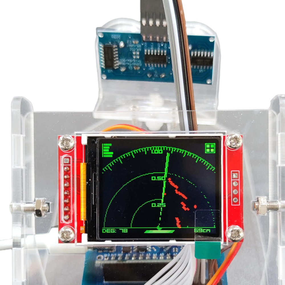 Mini Ultrasonic Radar Screen Display & 1M Motor Range for Arduino Starter Kit