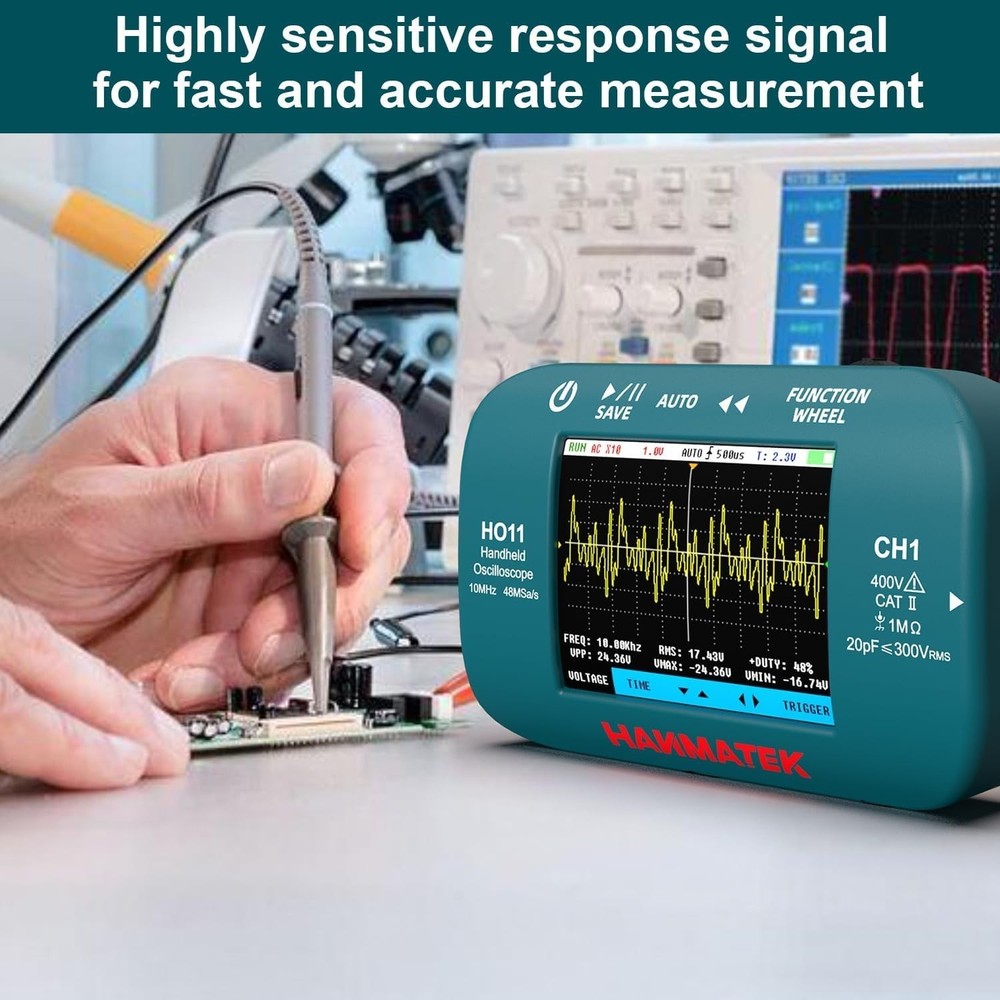 Handheld Digital Oscilloscope 10MHz Bandwidth 48MSa/s High-Precision Sampling