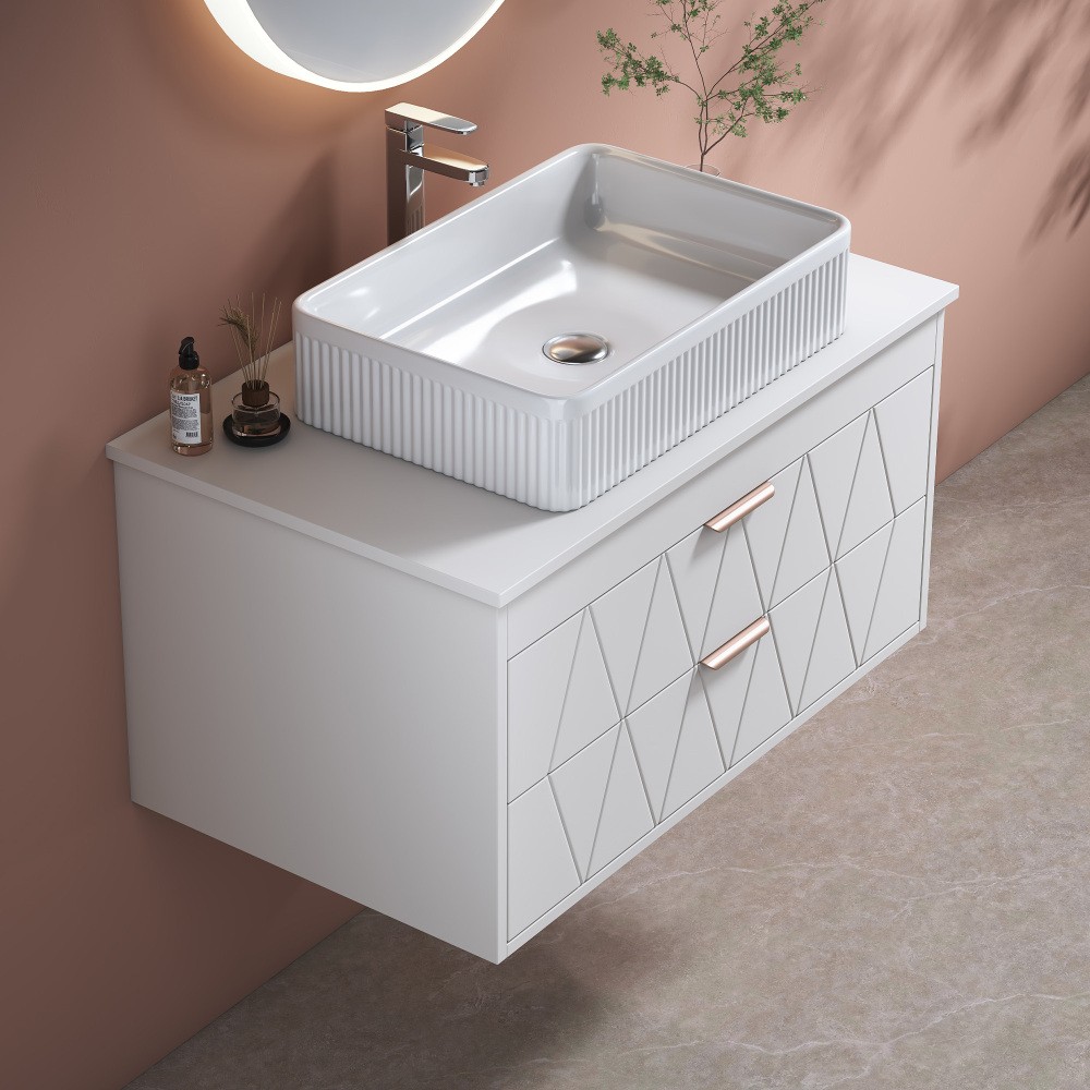 31.5 Inches Floating Single Small Bathroom Vanity with Sink