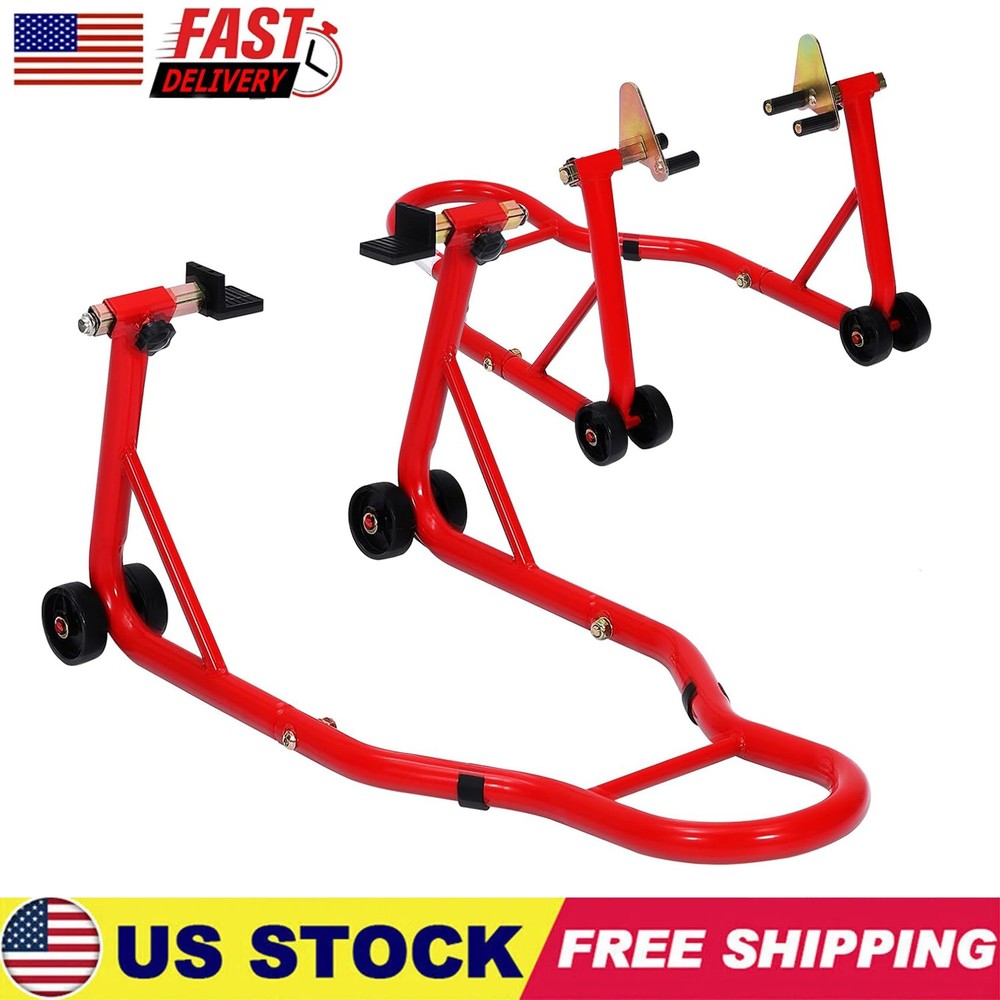 900lbs Motorcycle Front Rear Combo Stand Lift Swingarm Spool Paddock Stand Set