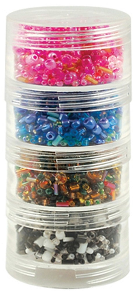 Bead Storage Screw-Stack Canisters 1.875"X1" 4/Pkg