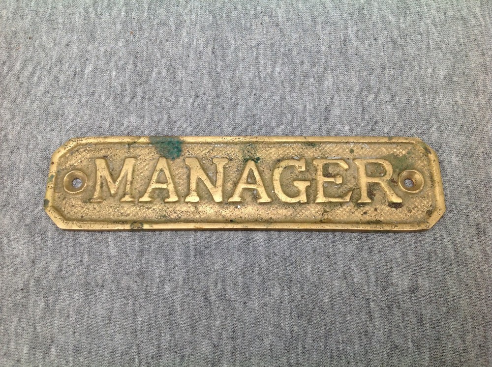 Brass "Manager" Plaque