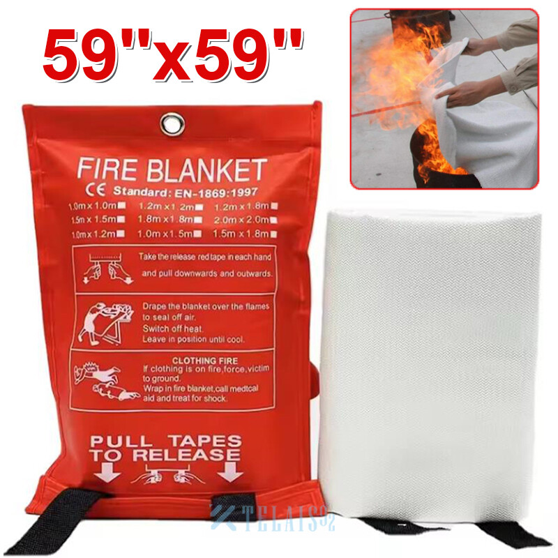 2/4X Emergency Fire Blanket, Fire Extinguisher Blanket, Fire Suppression Fabric