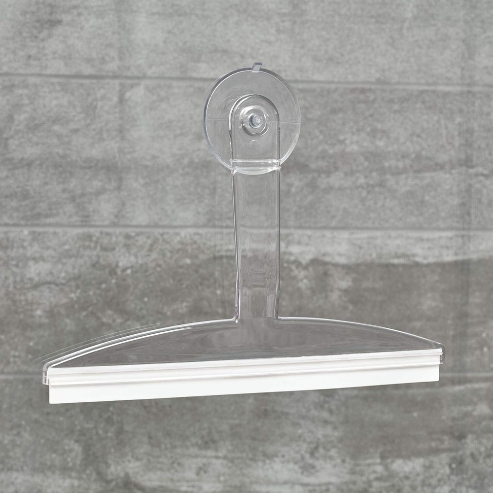 iDesign 22300 Plastic Suction Squeegee with Storage Hook Clear