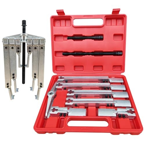 Gear Puller Set, 3 in1 Heavy Duty Bearing/Pulley Puller Kit, Lengthening Red