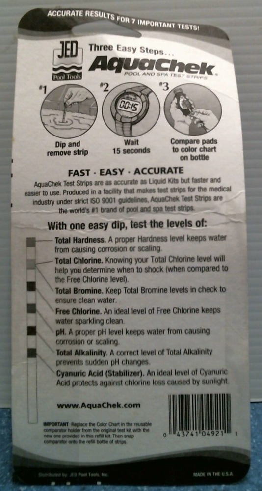 Jed Pool Tools Spa And Pool Test Strips (JED492-01) FS