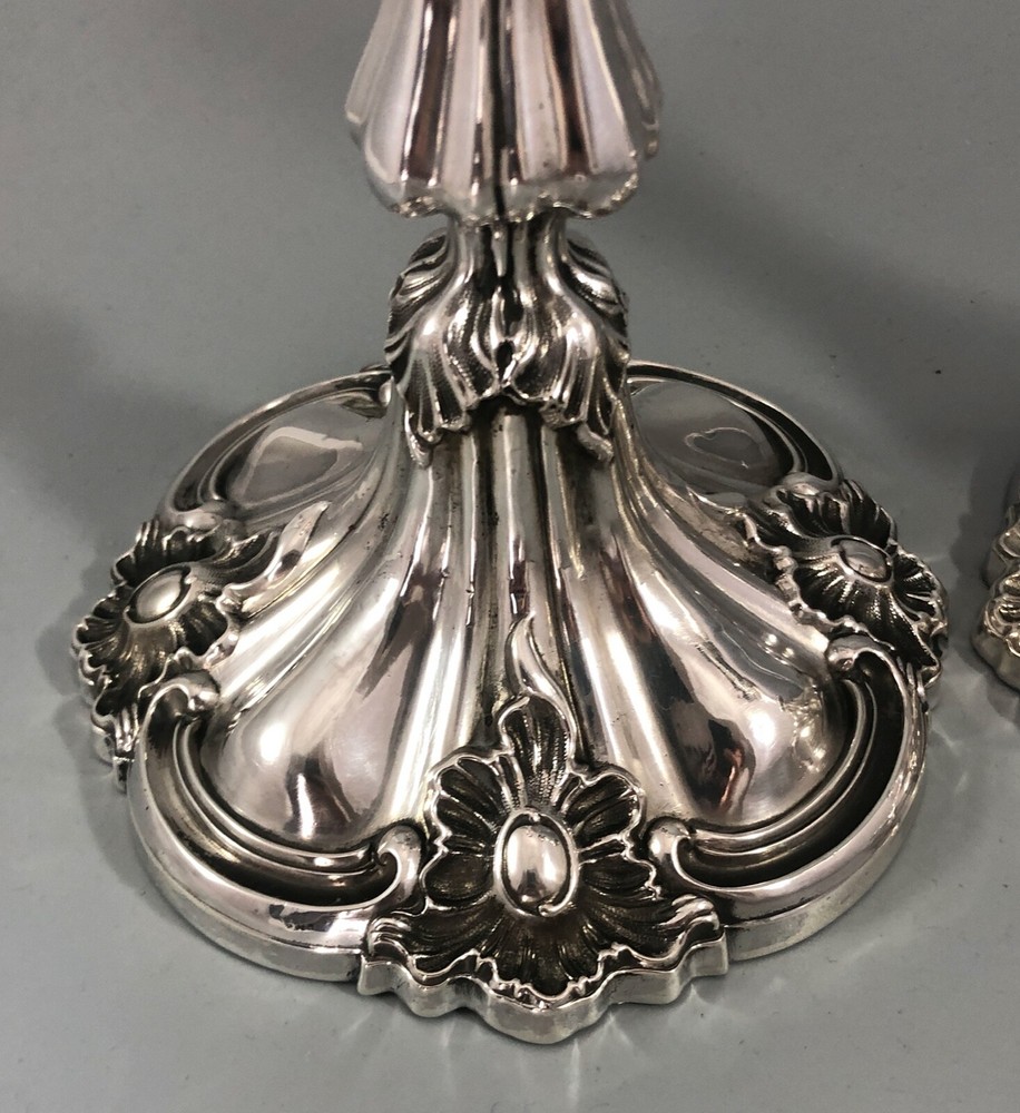Victorian Silver Candlesticks Thomas Bradbury Sheffield 1843 CGZX