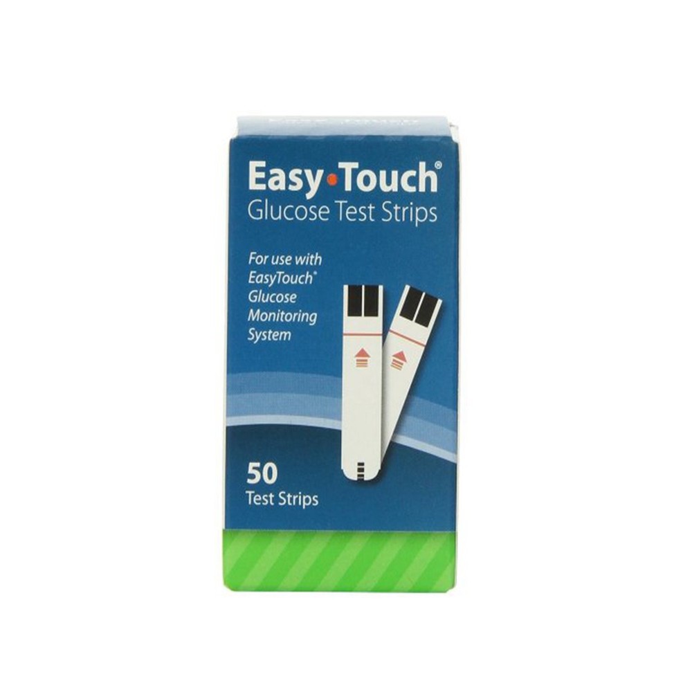 Easy Touch Blood Glucose Test Strips No Coding Required 0.5 µL Blood Sample 50Ct