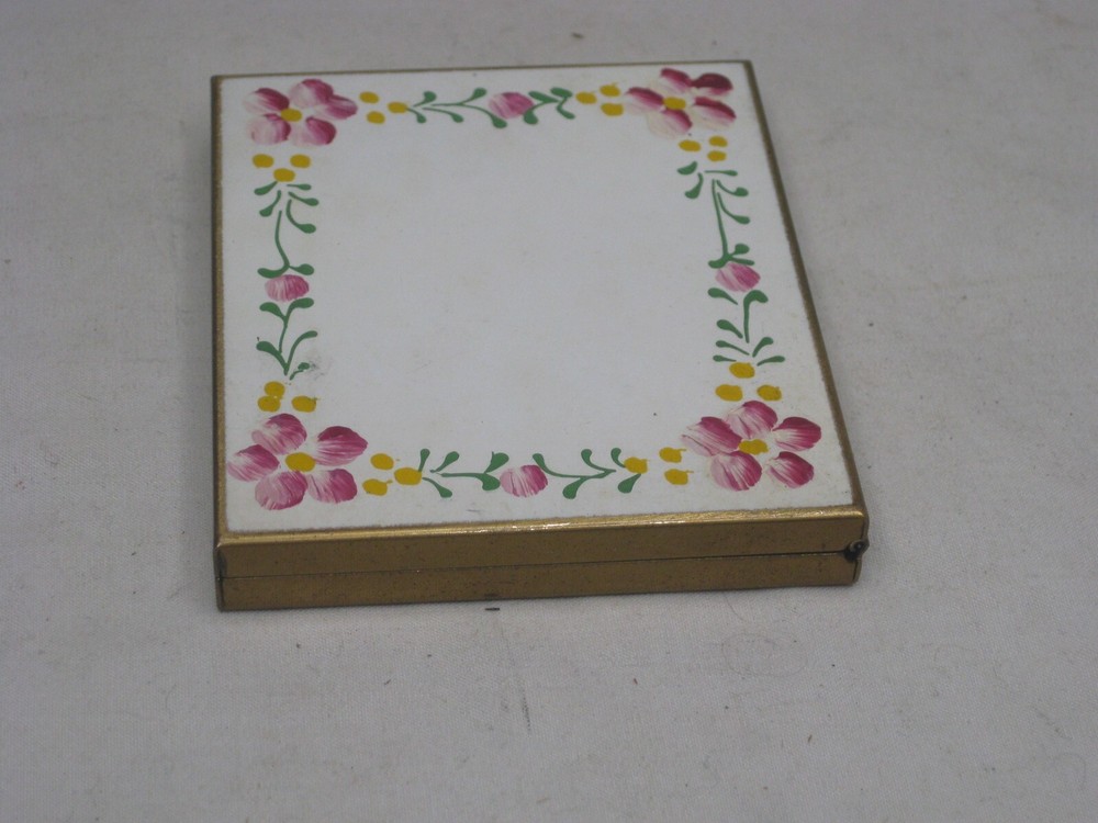 vintage compact photograph frame old painted hinged folding photo display box
