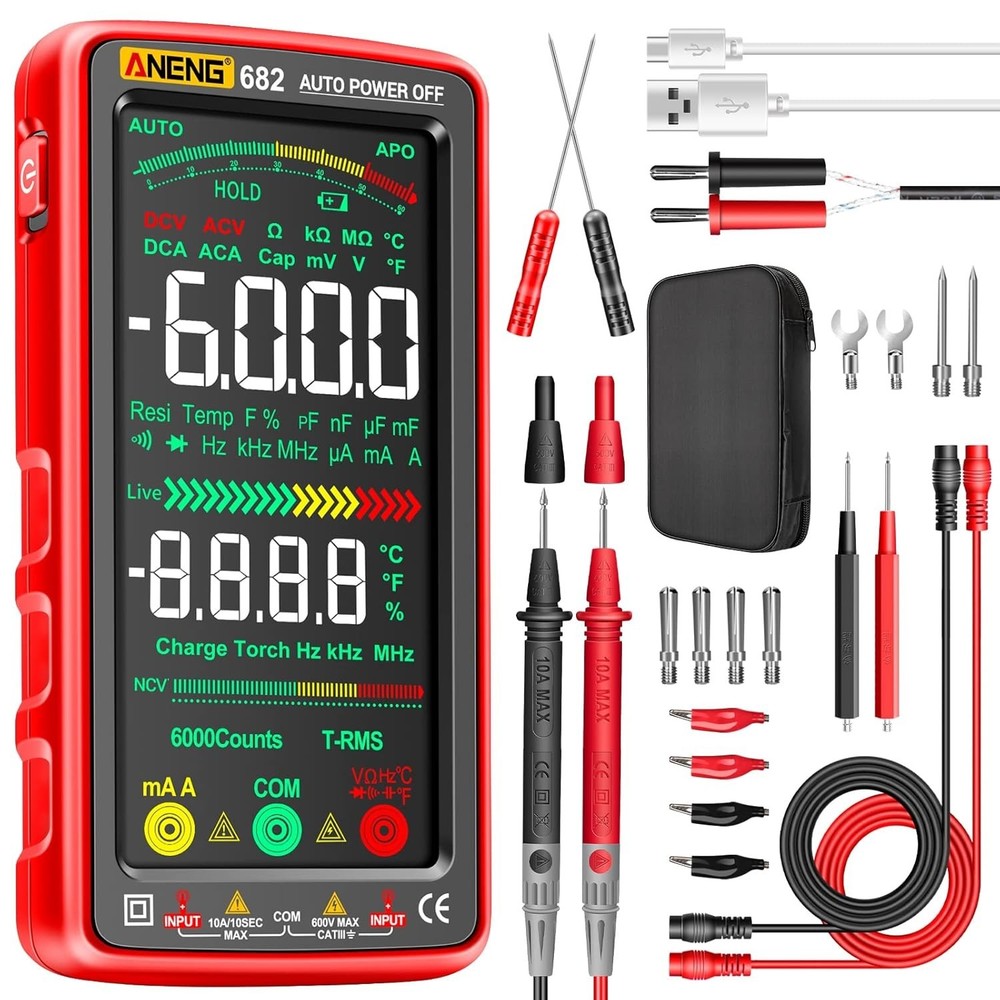 Multifunctional Multimeter with Backlit Color Screen for Accurate Measurements