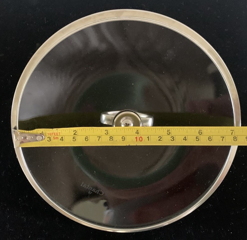 2 Chantal Glass Covers/Lids #18 & #13