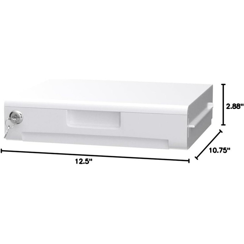 Locking Drawer Organizer Safe Key Storage Multi-Position Drawer Keyed Security