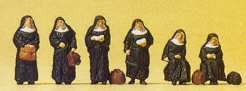 Preiser 79128 N Scale People Working Nuns with Luggage pkg(6)