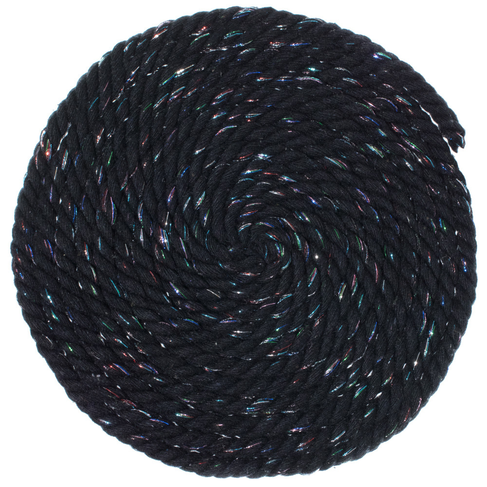 Twisted Three Strand Glitter Natural Cotton Rope