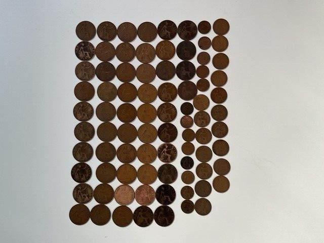 Assorted GB old penny coins